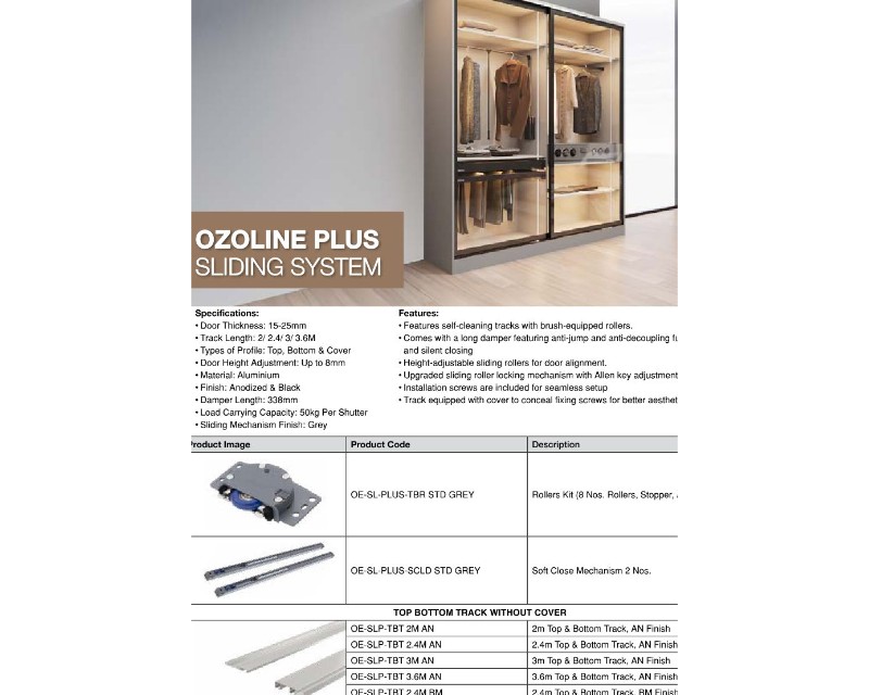 Ozoline Plus Sliding System