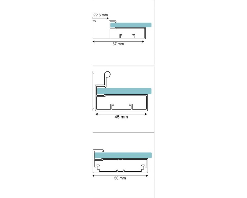 Glass Door Profile (Glass Thickness 4mm)