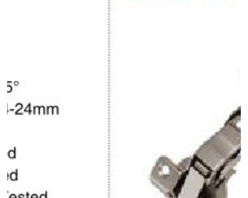 Auto Close Screw-On Wide Angle Hinge With 4 Hole Mounting Plate