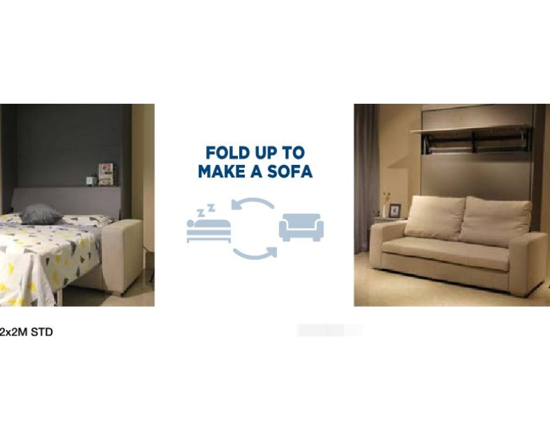 Vertical Foldable Wall Mount Bed - Fold Up To Make A Sofa